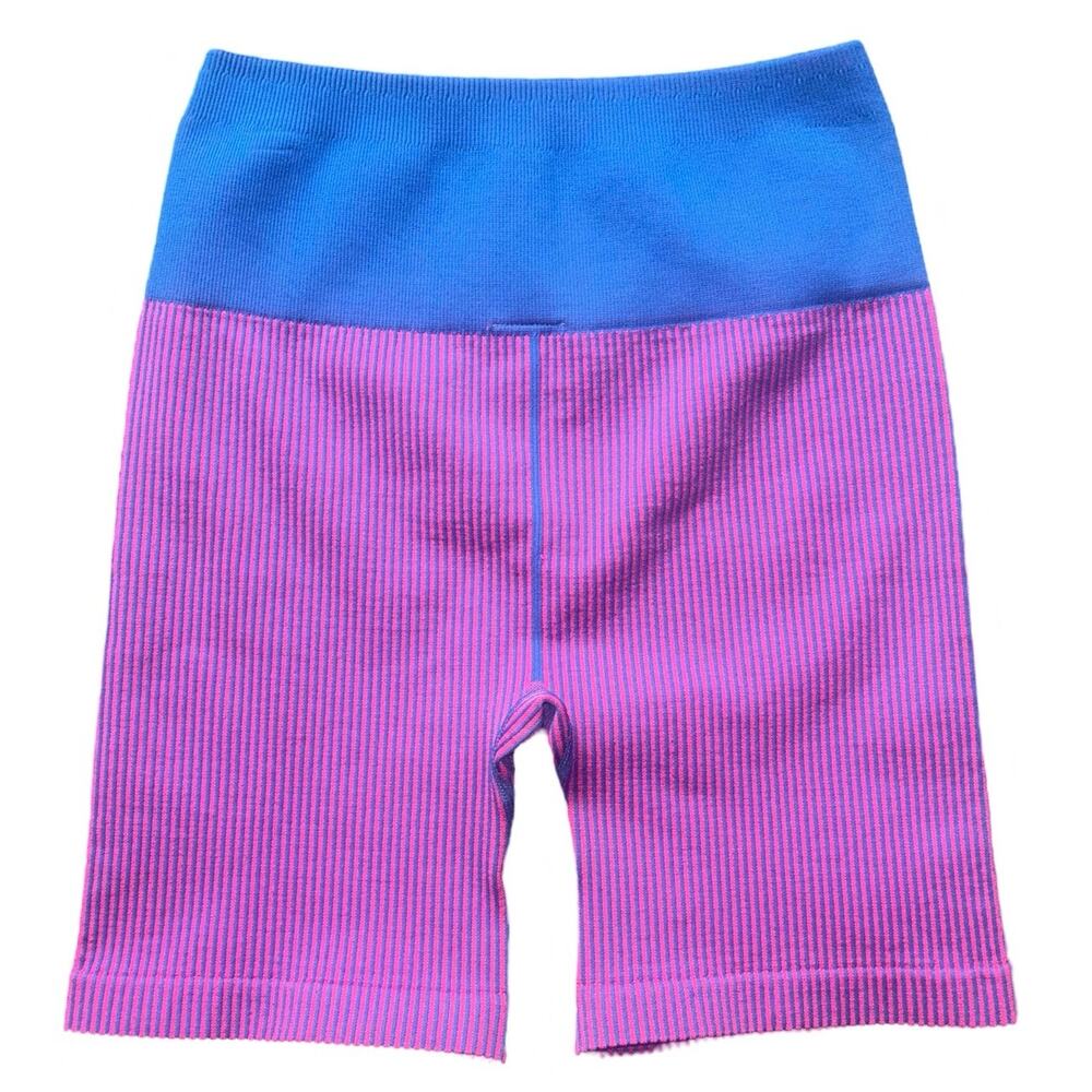 Fabletics High-Waisted Ribbed Bike Shorts - Picture 2 of 4